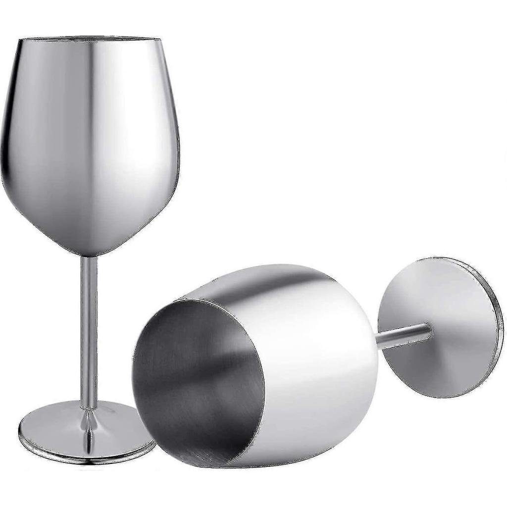 Wine Dlass, 2 Stainless Steel Cocktail Dlasses