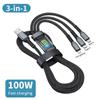 100W 5A 3 In 1 1.2M Fast Charging Cable Micro USB Type C Lightning Cable For iPhone Samsung Huawei Xiaomi Phone Charger USB C Data Cable