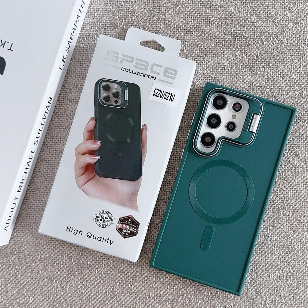 Suitable for Samsung S24ultra Mobile Phone Case Magnetic S23s22ultra Lens Bracket S24plus Protective Case for Men