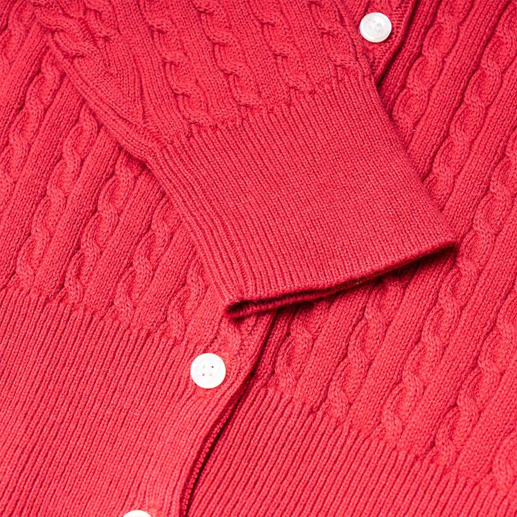 Polo Ralph Lauren Solid Color Single-Breasted Round Neck Cardigan Long Sleeve Kids Sweaters Red 313919829-003