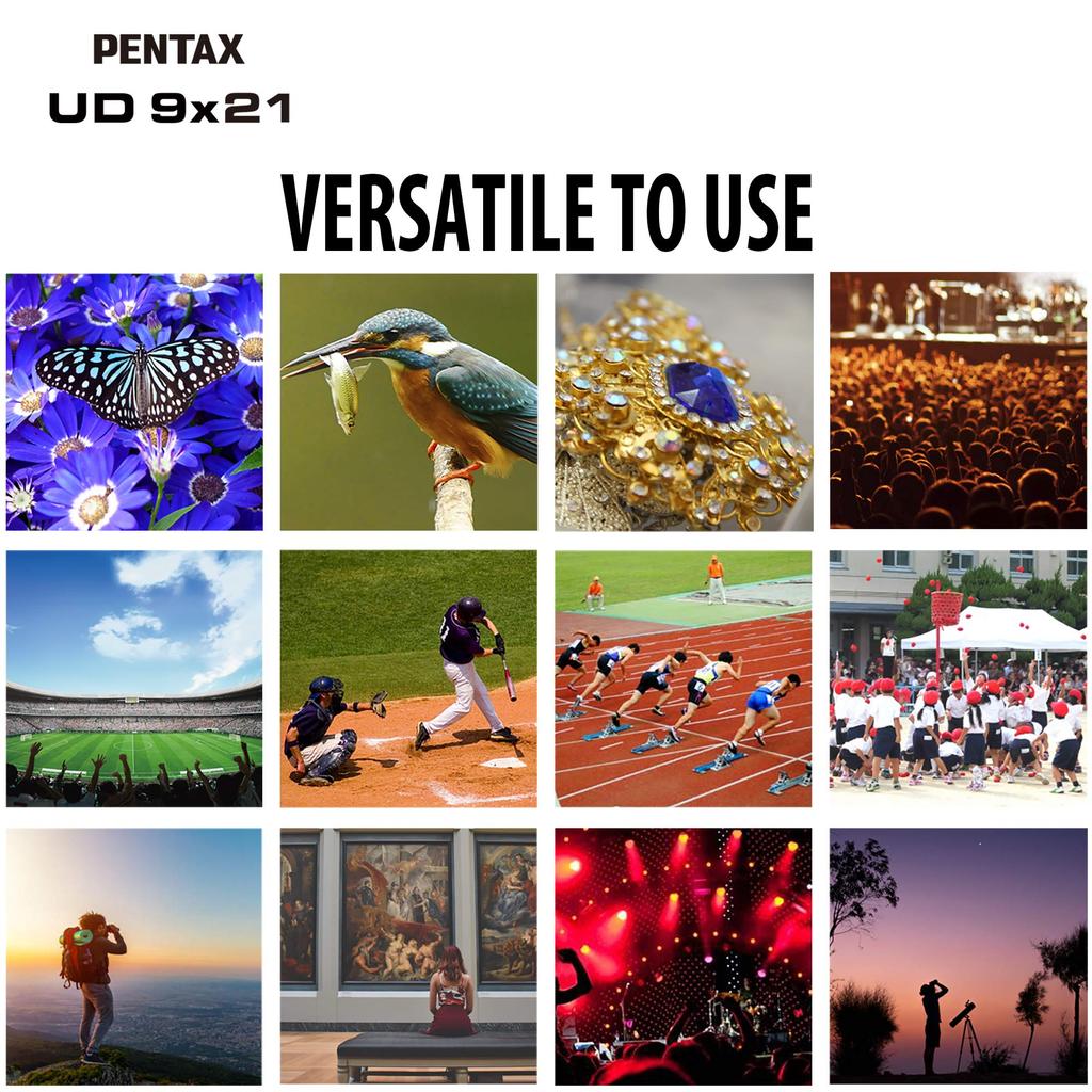 PENTAX UD 9x21 Зеленый Яркое и четкое поле компактного корпуса с призмой Roof для легкого полностью для превосходного качества изображения с уменьшенными бликами и 9x