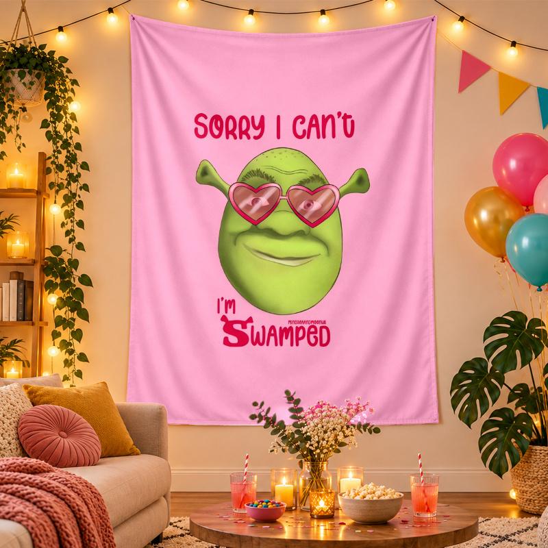 Polyester Wall Tapestry with Shrek Design, Decorative Hanging for Bedroom Living Room Dorm