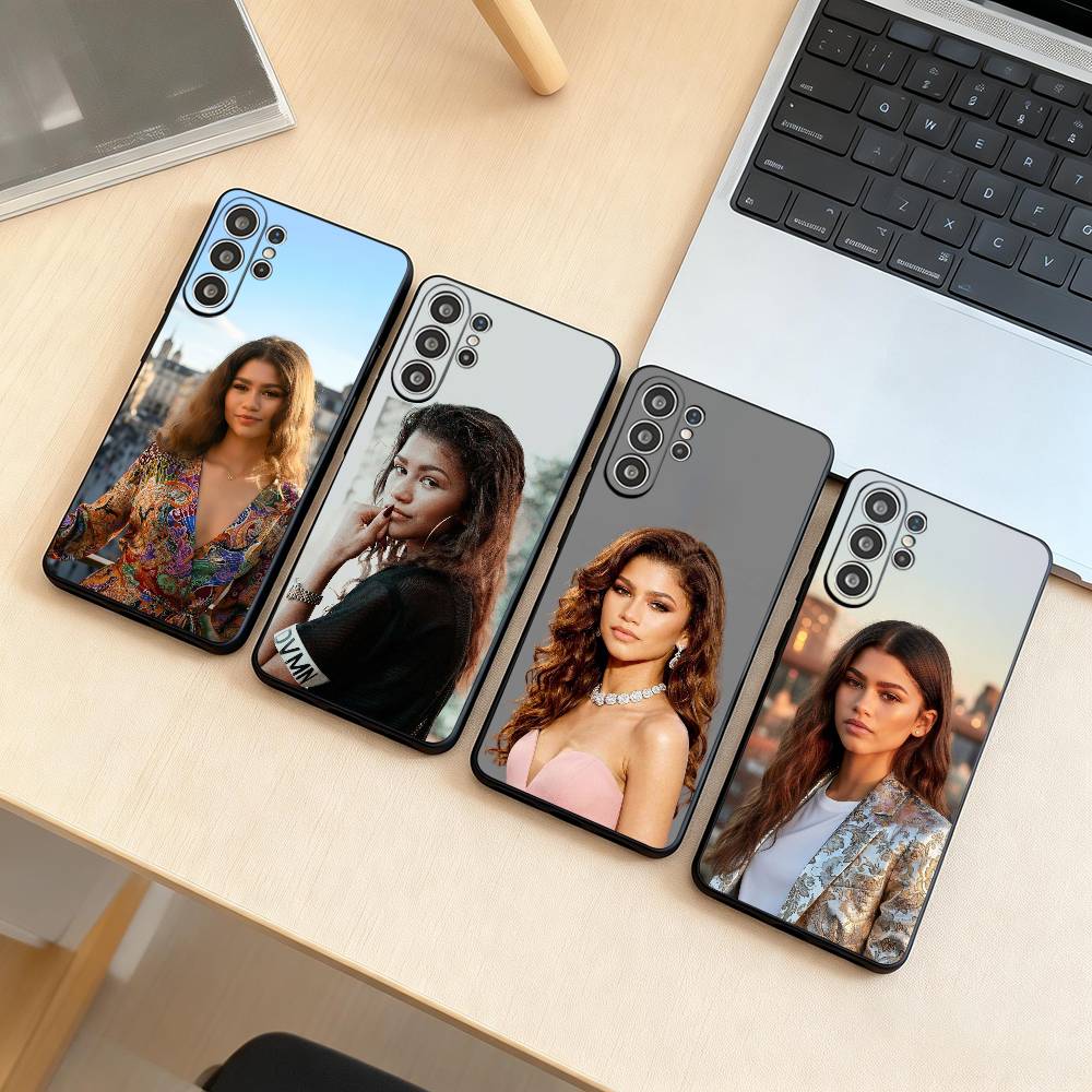 Чехол для телефона Z-Zendaya Черный Силиконовый Мягкий Для Samsung S25,S24,S21,S22,S23,S30,Ultra,S20,Plus,Fe,Lite