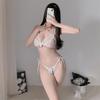 Женский комплект нижнего белья Babydolls Женские сексуальные костюмы из кружева из двух частей Сексуальный кружевной соблазнительный прозрачный пижамный комплект для сексуального нижнего белья
