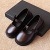 Новинка весны 2023 года - черные туфли Мэри Джейн для девочек - маленькие кожаные туфли для весны и осени