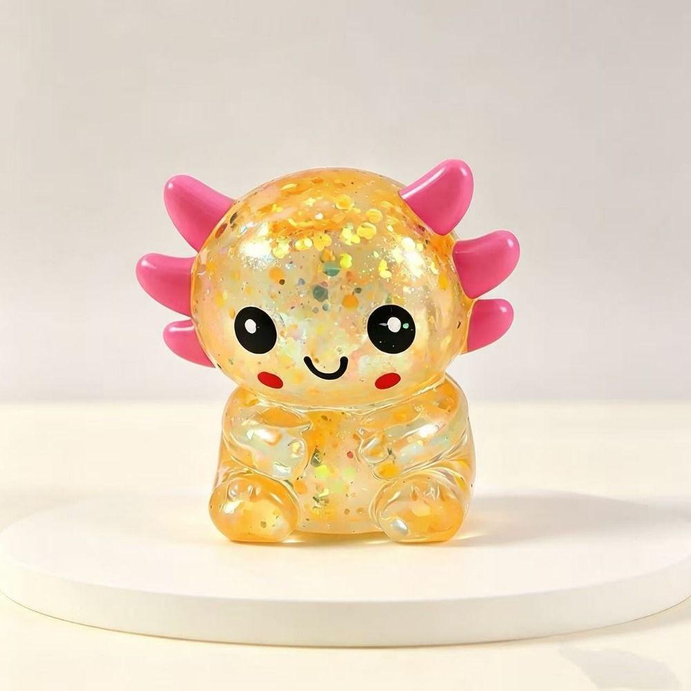 Fun Squeeze Maltose Fidgets Toys Elasticity Glitter Axolotl Squishy Toy Fidget