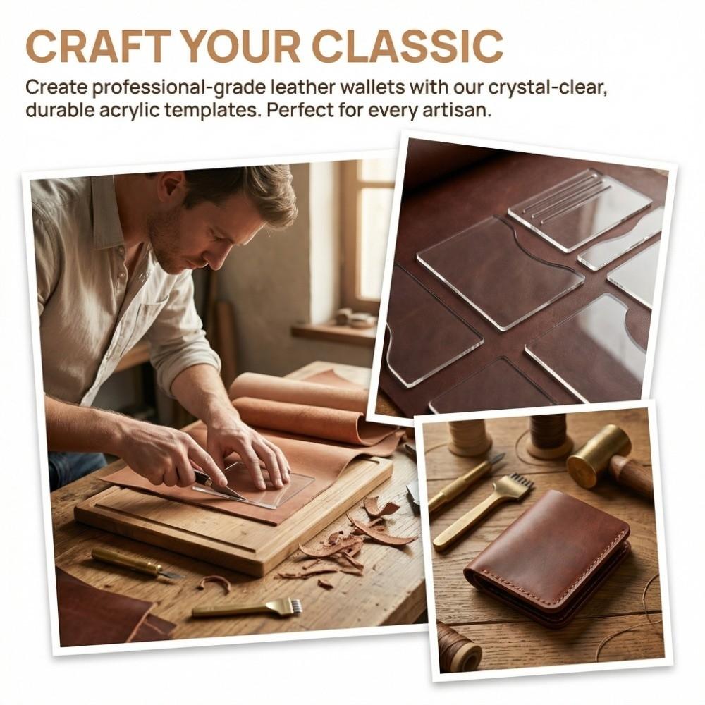 13Pcs YJC-17 Wallet Template Acrylic Leather Pattern Acrylic Purse Making