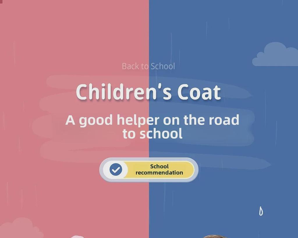 Kids' Thickened and Lengthened Raincoat with Backpack Space for Primary School Students