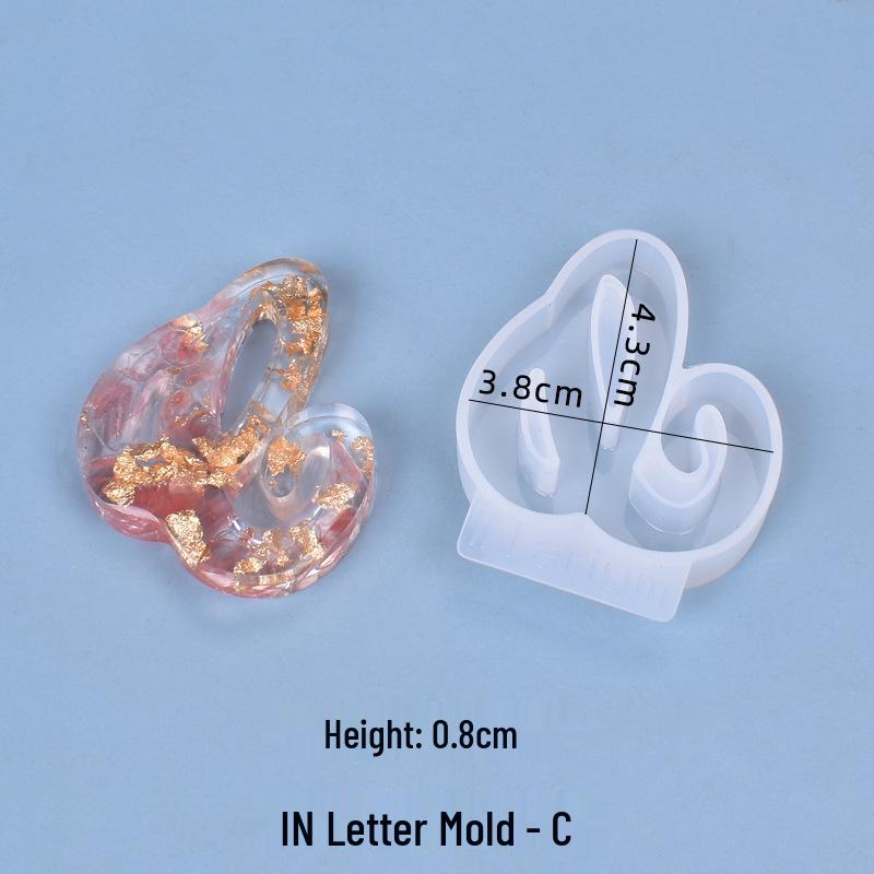 Crystal Resin Silicone Mold: 26 Irregular Letter Pendants for DIY Charms