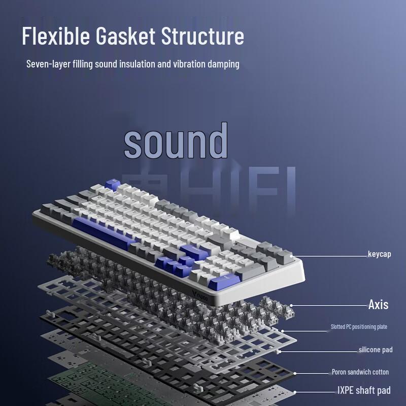Rapoo V700DIY-98 Tri-Mode Gasket Mechanical Keyboard