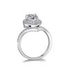 Elegant Women's S925 Silver Moissanite Ring with Irregular Pear-Shaped 2 Carat Diamond Design