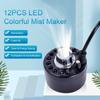 Mini Mist Maker Coloful 12 LED Indoor Tabletop Fountain Mister Foggers Small Pond Fog Machine Atomizer Fountain Air Humidifier for Aquarium Fish Tank