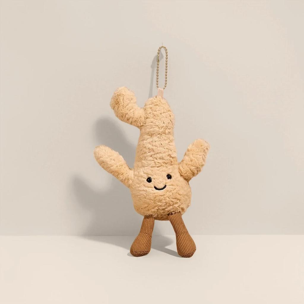 Cartoon Cute Fruit and Vegetable Plush Series Keychain Toy Peach Pear Cherry Doll Smiling Face Fruit Decoration Pet Gift