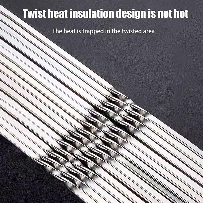 10 шт. Серебряные шампуры для барбекю из нержавеющей стали, многоразовые палочки для гриля, вилка для барбекю, принадлежности для барбекю, кухонный инструмент для кемпинга на открытом воздухе