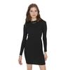 Black Fitted Mini Half Turtleneck Ribbed Stretchy Knitted Dress Twoaw21el2244