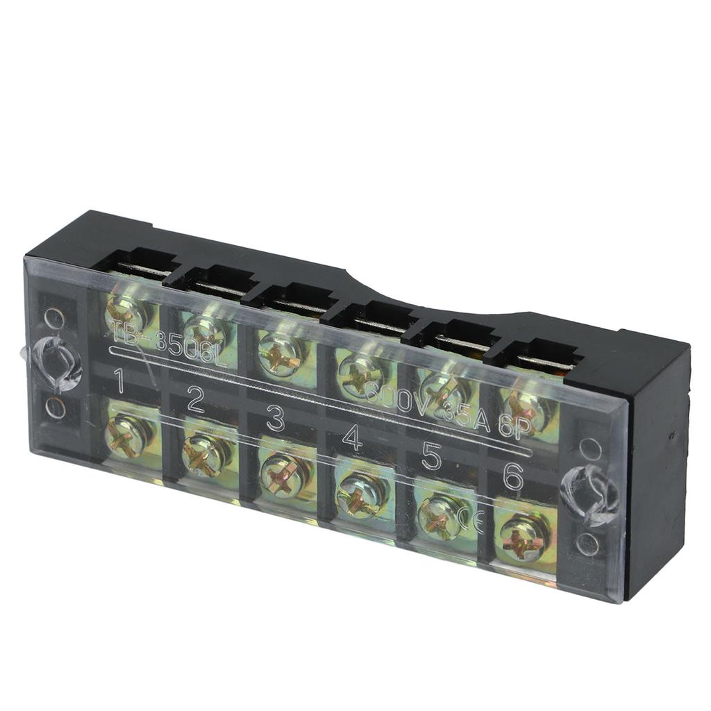 4Pcs Terminal Strip Block TB Fixed Large Current Copper Contactor Circuit Terminal Block 600V 35A 6