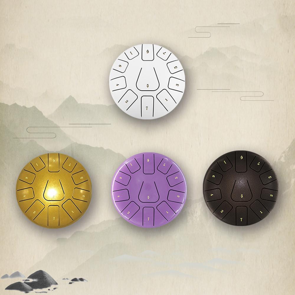 8-дюймовый стальной барабан для языка, 11 нот, хэндпан-барабан с барабанным молотком, перкуссия для ударных инструментов