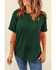 Azura Exchange Green Casual Plain Crew Neck Tee