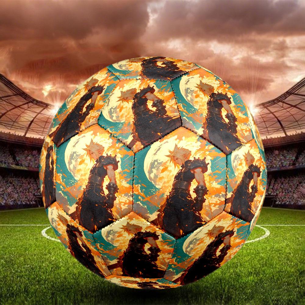 Final Fantasy Print Size 5 Soccer Ball, Standard Match Football for Sports Game and Team Practice, Ideal Gift for Soccer Fans