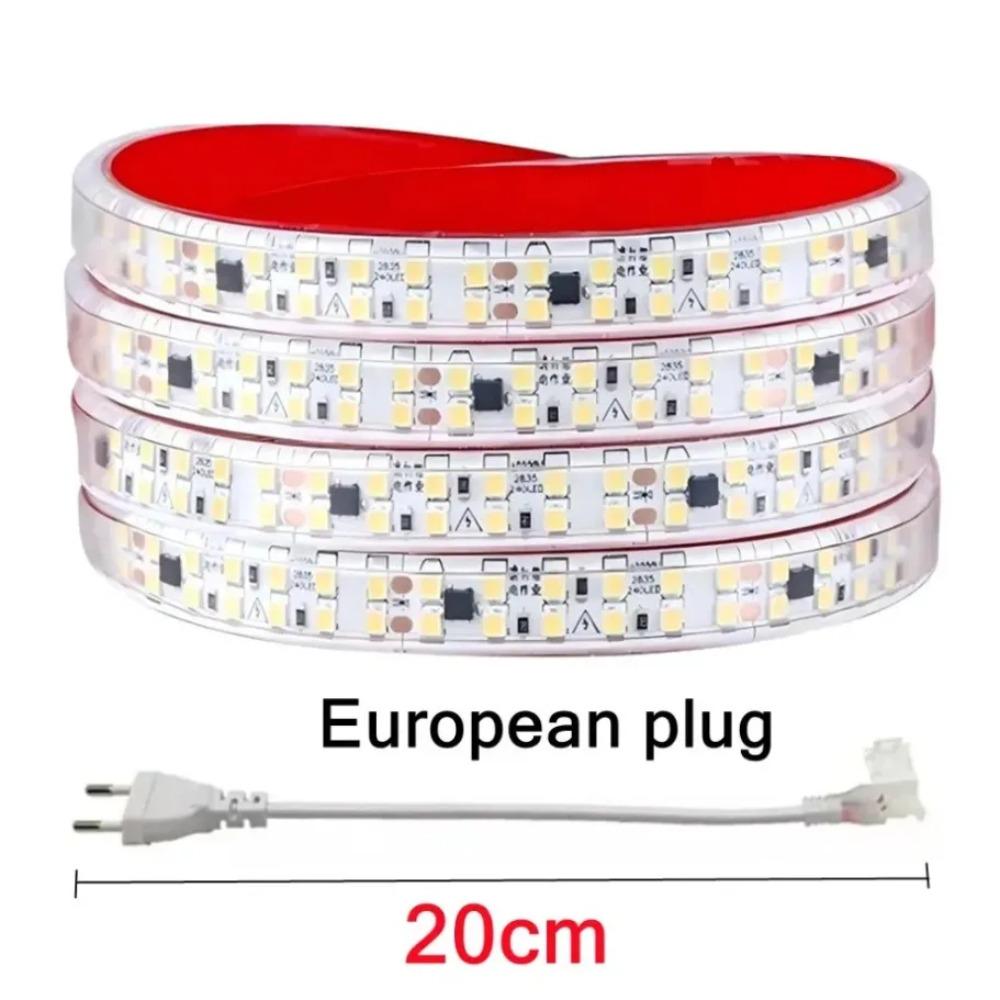 Светодиодная лента 30M-0.5M 2835 AC 220V с EU вилкой IP68 Водонепроницаемая 3000K/4000K/6000K 12MM Гибкая Отрезаемая Мягкая лента 240 светодиодов/м
