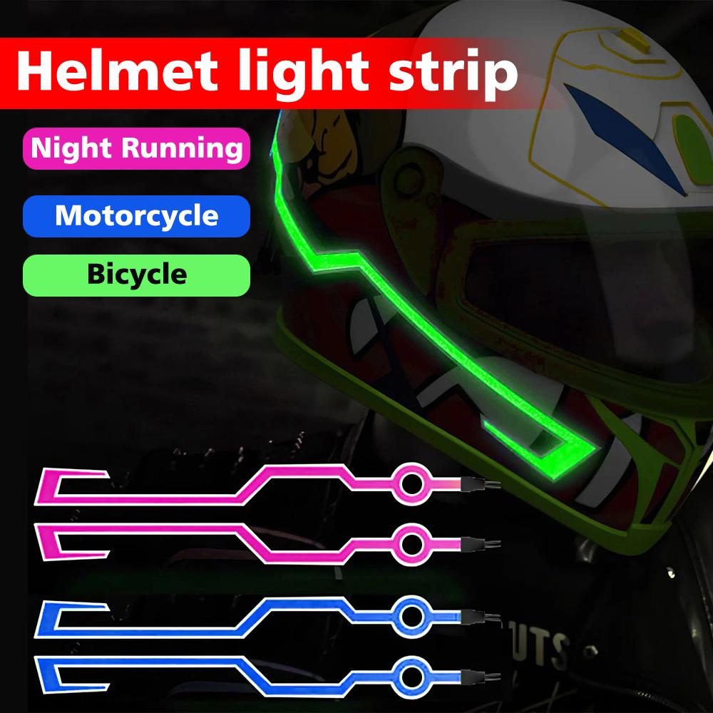 New Waterproof Warning Luminous Helmet Modified Motorcycle Bike Helmets Night Lights Network Red Led Strip Riding Accessories