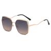 New metal full frame personalized driving cycling sunglasses travel hollow frame sunglasses light color film