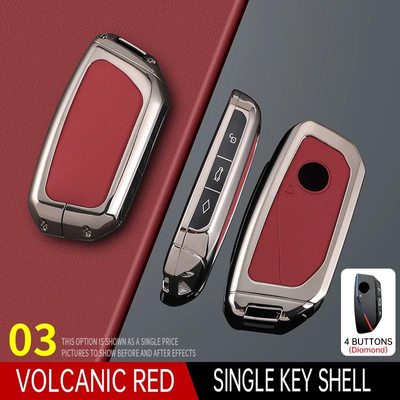Styling Mouldings Cortex Car Remote Smart Key Fob Case Cover Shell Holder Bag with Keychain For BMW 7 Series XM IX I7 X7 G07 202