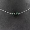 Stones and Minerals. Necklace 2 Malachite Beads from Congo Quality 7A 8 Mm. Steel Chain Necklace Women, Men. Custom Size