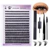 Lash Clusters Kit With Waterproof Strong Hold DIY Lash Extension Kit Lash Bond And Seal And Eyelash Tweezers Makeup