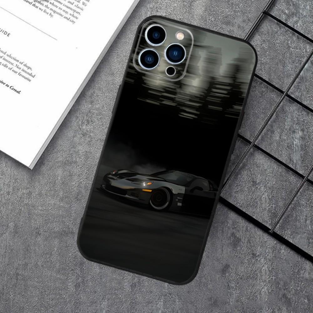 Модный Чехол для Телефона C-CorvetteS C8 C6 Для iPhone 16,15,14,13,12,11,XS,XR,X,8,7,Pro,Max,Plus,mini Силиконовый Черный Чехол