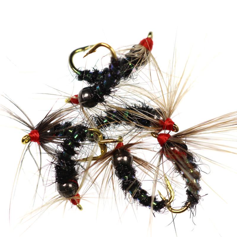 6PCS #12 Tungsten Bead Head Nymph Fly Rainbow Trout Fly Fishing
