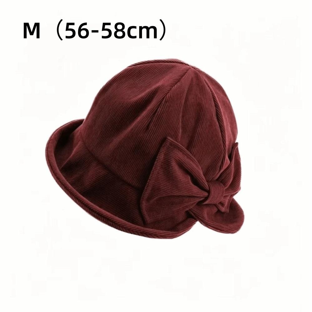 Warm Construction Vintage Bucket Hat Cold Resistant Bow Bucket Hat Women's Bucket Hat  Outdoor Wear