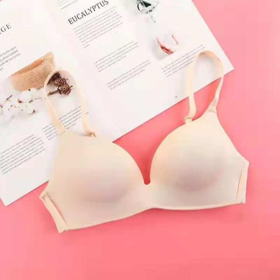 Student Girl Ultra-Thin Solid Color Push Up Bra Seamless Underwear Bralette