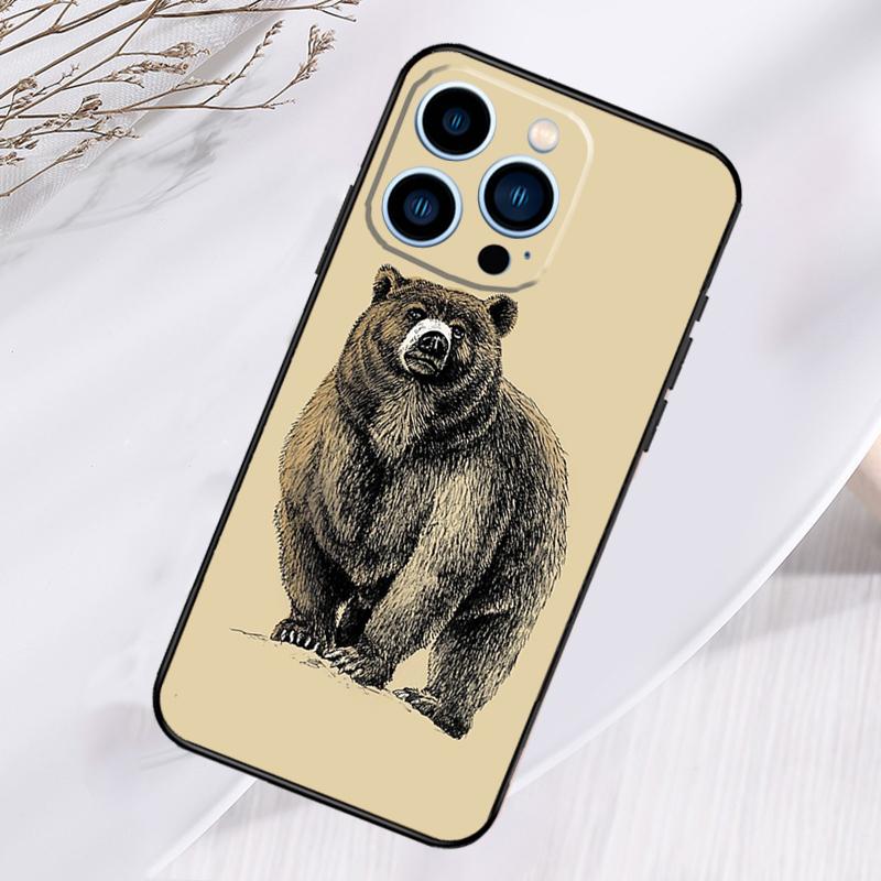 Мультяшный гризли Чехол для телефона iPhone 17 Air 16 15 14 13 11 12 Pro Max Plus 12 13 Mini 16e 17 Pro Max Чехол