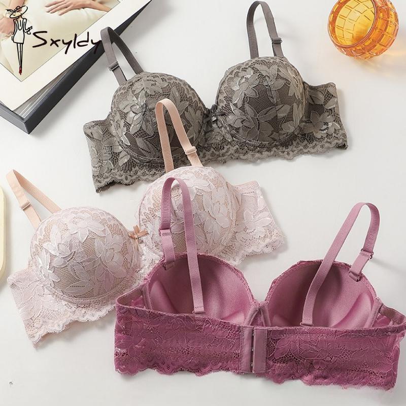 Women's Sexy French Lace Half-cup Bra Thin Top and Thick Bottom Removable Shoulder Strap Underwire Push-up Bra 36-42 Cup BC
