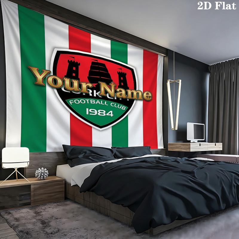 Cork City F Custom Name Wall Tapestry Aesthetic Wall Hanging Printed Fabric Blanket Decorative Tapestries For Bedroom Living Room Home Decor