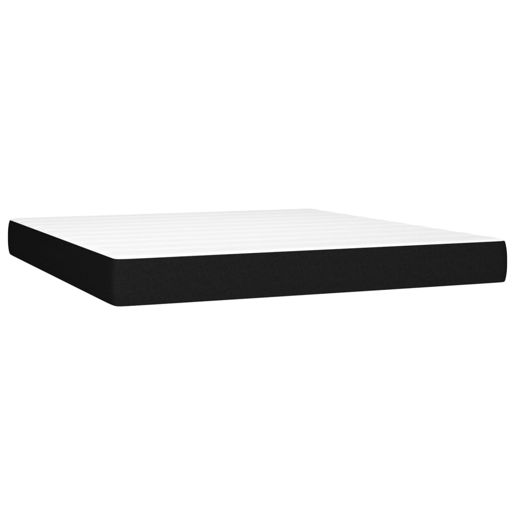 Box Spring Bed with Mattress Black 160 x 200 cm Fabric