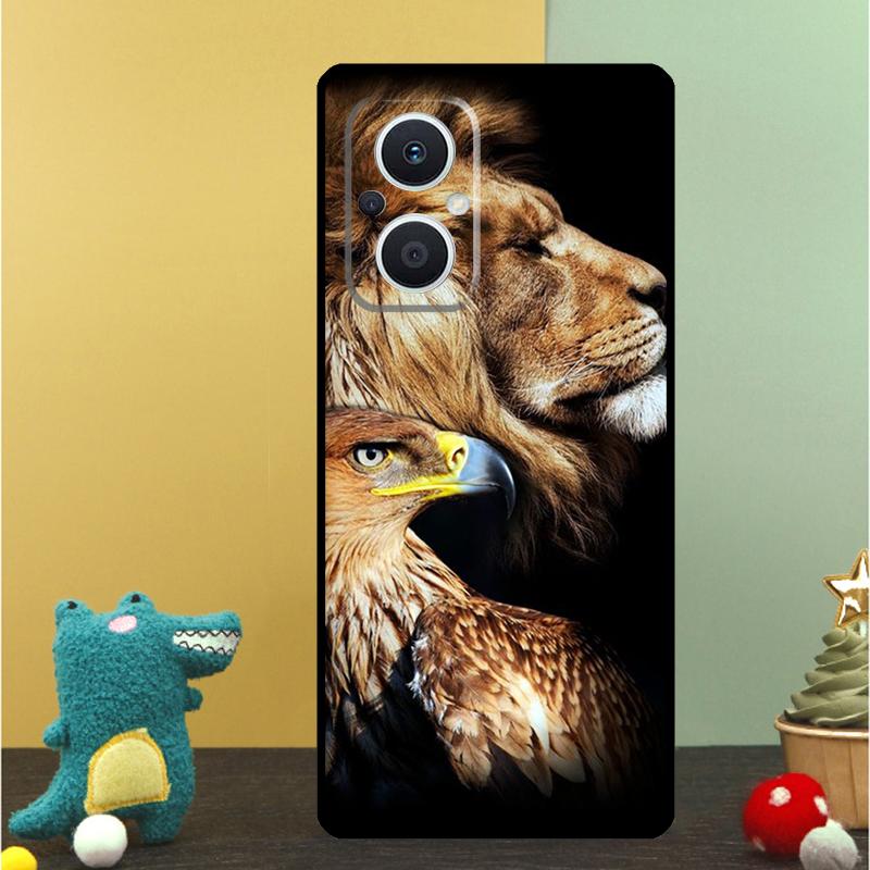 Чехол с животными Лев Волк Тигр Орел для OPPO Reno 15F 13F 14F 12 11 F 10 14 15 Pro 7 8 Lite OPPO Find X9 X8 X6 X5 Pro