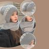 Женский корейский шарф с капюшоном, зимние шапки, женская защита от холода, теплый шарф-шапка, милый меховой помпон, защита ушей, утолщенная вязаная шапка