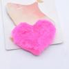 12Pcs 60*50mm Padded Plush Furry Heart Applique DIY Crafts Patches Flatback Scrapbooking Ornament Accessorie