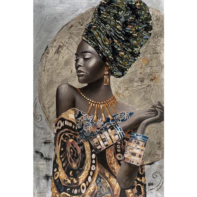 Abstract African Girl Canvas Painting Graffiti Art Posters and Prints Wall Art Pictures for Living Room Wall Decoration Cuadros