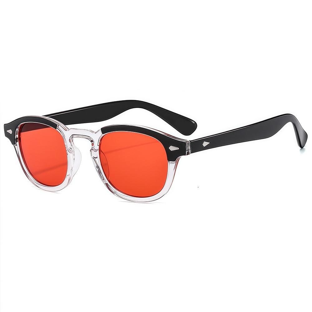 New European and American retro fashion round small frame sunglasses ins personalized classic rice nails casual sunscreen sunglasses tide