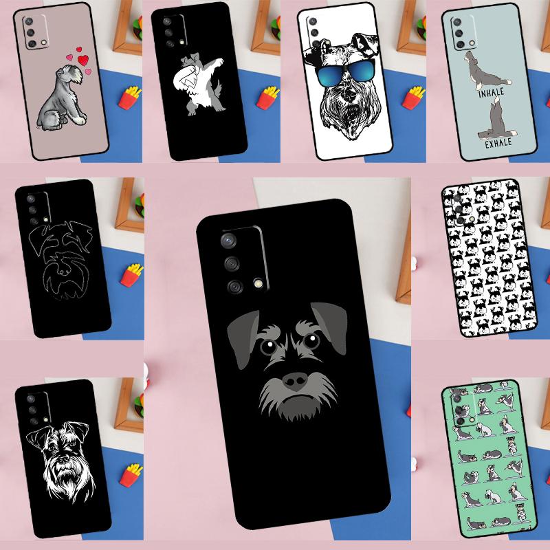 Cartoon Schnauzer Dog Case For Oppo A78 A98 A80 A40 A60 A18 A38 A58 A15 A17 A77 A74 A94 A54 A57S A16 A76 A96 Cover