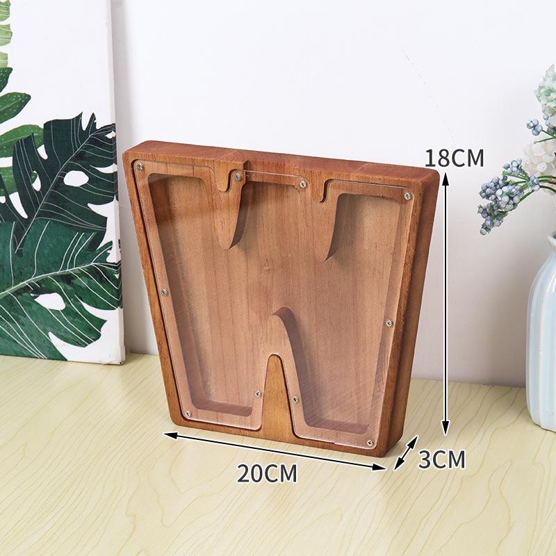 Деревянная и акриловая копилка для детей с алфавитом - прозрачный дизайн животных