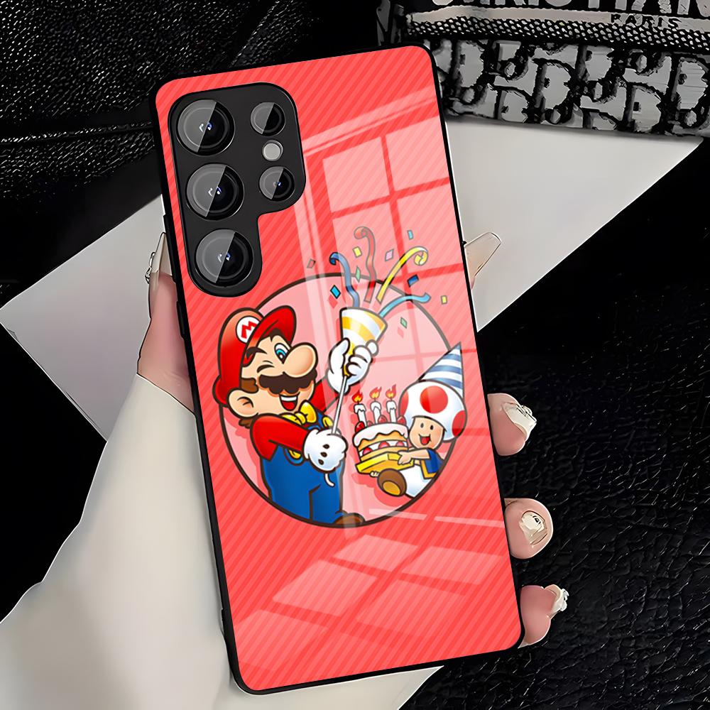 Game Super Mario Phone Case For Samsung S26 S25 Plus S20 S20 Plus S22 Ultra S23 FE S21 Plus S21 Ultra Glass Cover