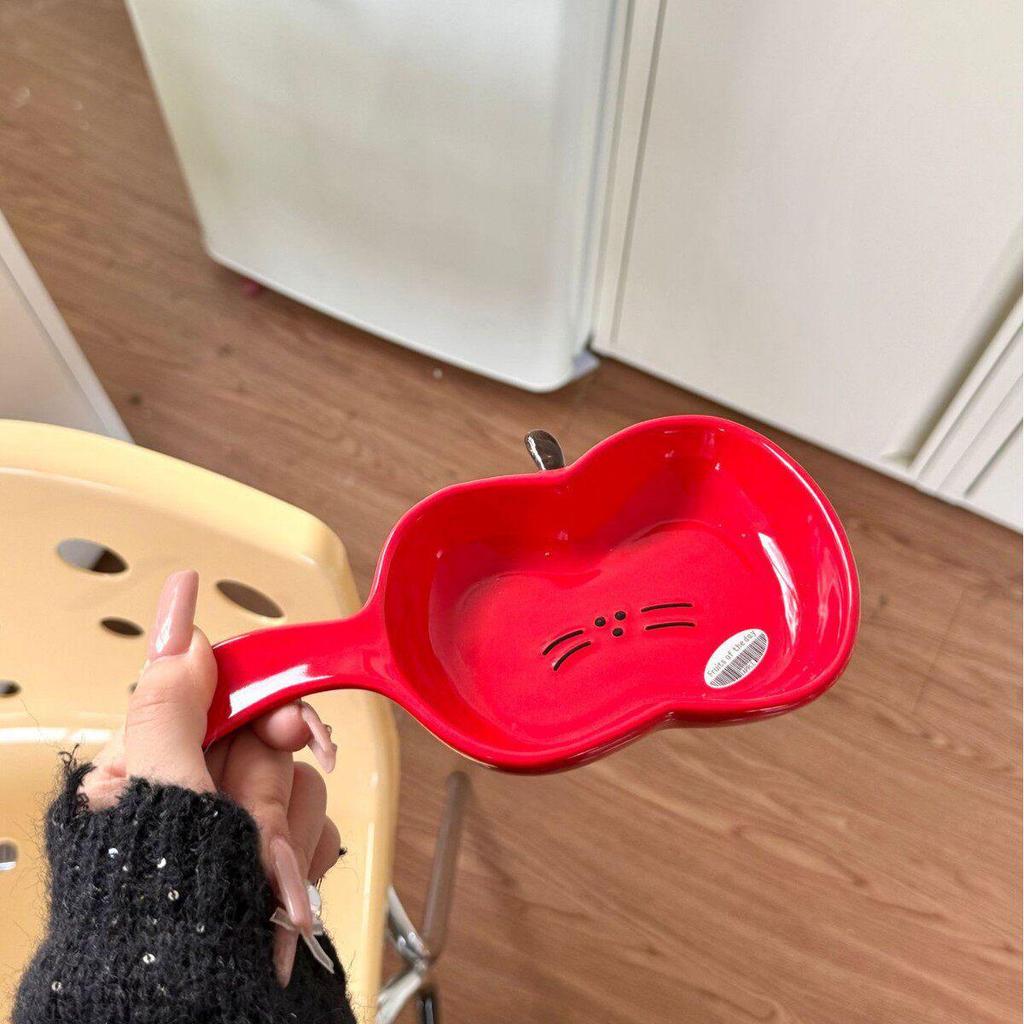 Высококачественная милая мультяшная форма для выпечки и керамическая тарелка в форме яблока с ручкой для дома и питомцев