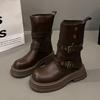 British Martin boots children's new autumn and summer retro Maillard brown boots thick-soled black short boots