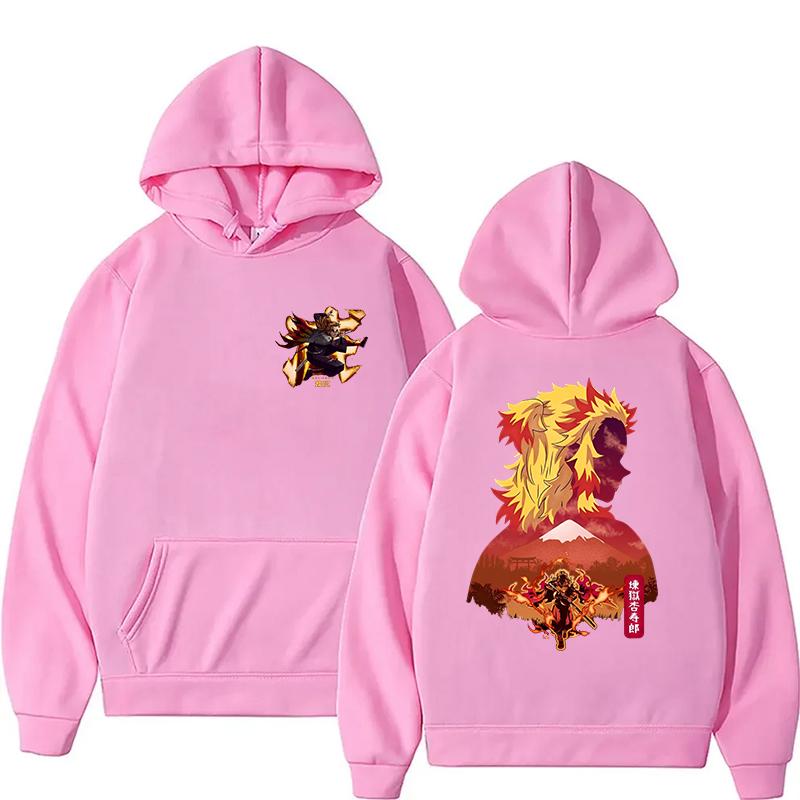 Новое Аниме Ренгоку Кёджуро Принтованные Толстовки Мужские/женские Свитшоты Повседневная Мода Y2K Флисовая Толстовка Индивидуальный Пуловер