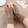 Winter Half Finger Gloves Winter Soft Warm Wool Knitted Arm Short Gloves Soft Warm Mittens Work Gloves Hand Guards