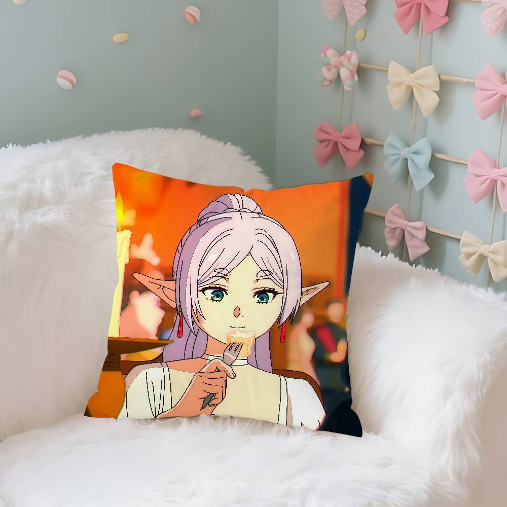 Kawaii FFrieren Cute Case Plush Fabric Soft Pillowcase Double Sided Print Cushion Cover Household Gifts